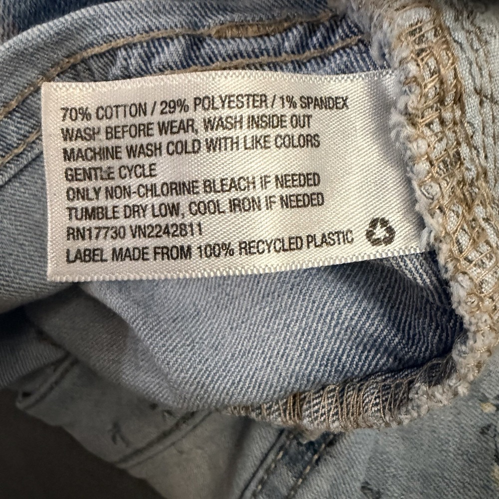 Wild Fable Denim Shorts Floral Print Cut Off Fringe Cottagecore Dainty Feminine - Picture 4 of 7